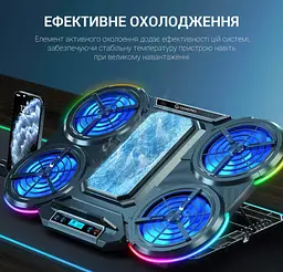 Охолоджувальна підставка для ноутбука до 18 дюймів GamePro GPCP-1450 5xfans - мініатюра 13