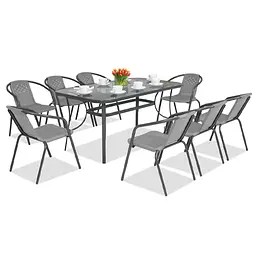Комплект садових меблів 4Points Ravello-8 з прямокутним столом 140x80x70 см - мініатюра 1