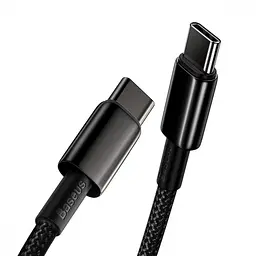 Кабель Baseus Tungsten Gold Fast Charging Type-C to Type-C 100W (1m) black (CATWJ-01) - мініатюра 4