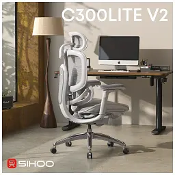 Офісне крісло Sihoo C300 LITE V2, White (C300-LITE-V2-B102) - мініатюра 6