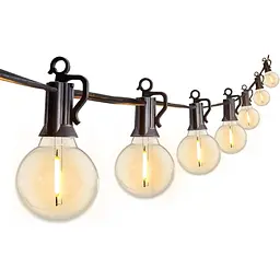 Вуличні світлодіодні світильники G40, 25 футів, для патіо, з підключенням до мережі, 13 пластикових ламп Едісона (1 запасна), водо