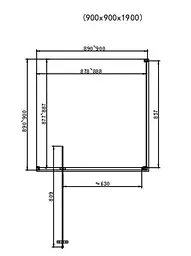 Душова кабіна Dusel DL198B + DL196B Black Matt 900x900x1900, Чорний матовий, Універсальна, прозрачний, Чорний матовий - мініатюра 2