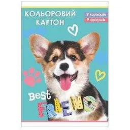Картон кольоровий 11В-017 9 аркушів