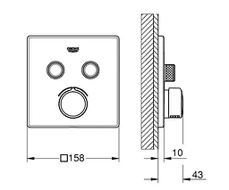 Змішувач прихованого монтажу Grohe Smartcontrol 29148000, Хром - мініатюра 2