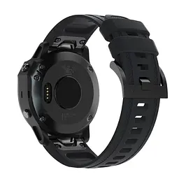Силіконовий ремінець на смарт годинник Garmin 42,43 mm, Silicone, black, зі зручною застібкою, на фітнес браслет, ArmorStandart (ARM60799) - мініатюра 2