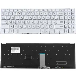 Клавіатура для ноутбука ASUS (X530 series) rus, silver, без кадру, підсвічування клавіш