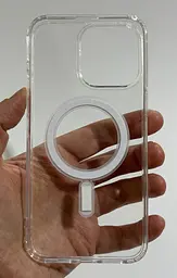 Протиударний чохол для Apple iPhone 15 Pro Max Clear Case Ultra Hybrid with MagSafe Прозорий з магнітом - мініатюра 8