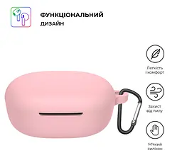 Силіконовий чохол для навушників Xiaomi Redmi Buds 4 Lite, Hang Case, рожевий, ультратонкий захисний кейс товщиною 2 мм, захист від подряпин, пилу та ударів, компактний, з карабіном для кріплення, ArmorStandart (ARM73547) - мініатюра 2