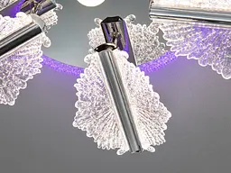 Світлодіодна люстра Diasha S25106/5HR LED 3color для спальні, кухні та вітальні, димер, пульт, 60 W, 58 см, 10-18m² - мініатюра 5