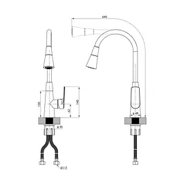 Змішувач для кухні Mixxus Premium Matis 011-T (Nut) refl.gray MI8267, Хром - мініатюра 6