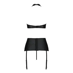 Комплект із еко-шкіри з імітацією шнурівки Passion Nancy Set black L/XL - мініатюра 4