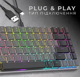 Клавіатура ігрова механічна GamePro GPMK-141R Red Swich Low Profile 75 RGB Dark Gray - мініатюра 8