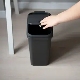 Відро для сміття MBM My Home з кришкою 10 л антрацит (BIN-04 10L ANTHRACITE) - мініатюра 10