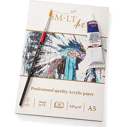 Склейка для акрилу  SM-LT Art Pro Create А5 420 г/м² білий папір 10 аркушів - мініатюра 2