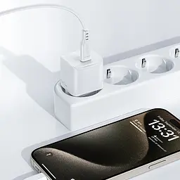 Зарядний пристрій Acefast A77 mini Type-C PD30W GaN білий + кабель Type-C to Type-C - мініатюра 2