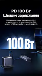USB-C хаб UGREEN Uno CM888 7-в-1 HDMI 4K 60 Гц 2K 120 Гц 1080p 120 Гц 2×USB-A 3.0 и USB-C 3.0 до 5 Гбит/с USB-A 2.0 до 480 Мбит/с RJ45 до 1000 Мбит/с вход USB-C PD 3.0 до 100 Вт сквозная зарядка до 85 Вт HDMI требует USB-C с DisplayPort Alt Mode зарядка требует поддержки приёма USB PD дублирование/расширение HDR Dolby Atmos без драйверов Nintendo Switch Steam Deck ROG Ally Lenovo Legion Go кабель 0,2 м сине-серый с чёрными акцентами (45155) - миниатюра 4