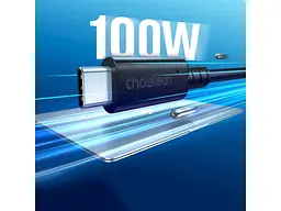 Кабель USB Type-C Choetech USB Type-C to USB Type-C 100W 0.8m Black (XCC-1028) - мініатюра 7