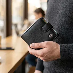 Гаманець чоловічий середнього розміру з натуральної шкіри ST Leather 22473 чорний - мініатюра 2