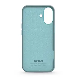Силиконовый чехол для Apple iPhone 16, ICON2 Case, голубой, противоударный, панель, защита всего корпуса, матовая поверхность Soft Touch, выступает над дисплеем, совместим с защитными стеклами и пленками, с микрофиброй, ArmorStandart (ARM79629) - мініатюра 2