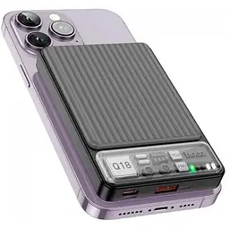 Зовнішній акумулятор Hoco Q18 Tourer power bank with magnetic fast charging магнітний 10000mAh 6942007605182 - мініатюра 3