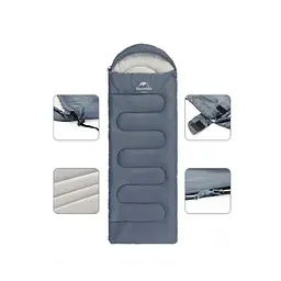 Спальник Naturehike Y150L (NH21MSD08) +11°C - правий - сіро-блакитний - мініатюра 4