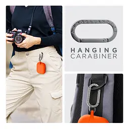 Силіконовий чохол для навушників Apple AirPods Pro, Hang Case, помаранчевий, ультратонкий захисний кейс товщиною 2 мм, захист від подряпин, пилу та ударів, компактний, з карабіном для кріплення, ArmorStandart (ARM56065) - мініатюра 6