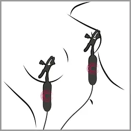 Затискачі для сосків Pipedream Vibrating Nipple Clamps чорний - мініатюра 4