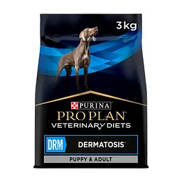 Сухий корм для собак Purina Pro Plan Veterinary Diets DRM Dermatosis Для підтримання функції шкіри при дерматозах та надмірному випадінні шерсті 3 кг (7613035156289)