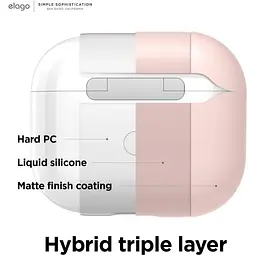 Чохол Elago Liquid Hybrid Case with Keychain Lovely Pink for AirPods 3rd Gen рожевий (EAP3RH-HANG-LPK) - мініатюра 2