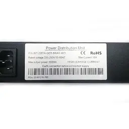 Силовий блок Eserver 19 8 розеток, викл., алюм. корпус PDU 220В, 16А (WT-2261A-GER-8WAY-WO) - мініатюра 4