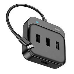 Hub адаптер Hoco Easy 4-in-1 converter HB31 (Type-C to Usb2.0x4) (L=0.2M) - мініатюра 8