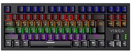 Клавіатура Vinga KBGM-110 87 key LED Blue Switch USB Black (KBGM-110 Black) - мініатюра 1