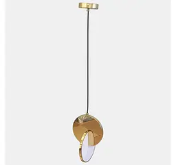 Золотий дизайнерський LED-підвіс Artlight 8219S GD із дзеркальною латунною пластиною та світловим колом