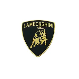 Емблема Lamborghini 59×52мм Чорна+Золото метал (на скотчі)