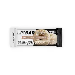 Батончик LipoBar Exclusive Protein Bar, 50 грам збагачений біоактивним колагеном Peptan - Марципан