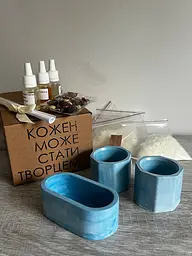Подарунковий набір для створеня 3х свічок синій - мініатюра 3