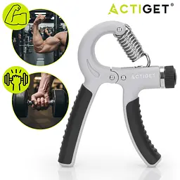 Еспандер кистьовий Actiget 20-50 кг з регульованим навантаженням ACT0052 Grey/Black - мініатюра 11
