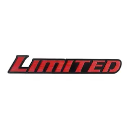 Емблема напис Limited червона+чорний 169х27 мм метал (на скотчі)