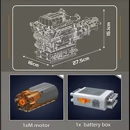 Конструктор Mould King Mking Двигун і коробка передач Valkyrie V12 (10224) [161095] - мініатюра 7