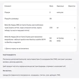 Здоров'я травної системи RidgeCrest Herbals Belly Be Happy 60 капсул - мініатюра 2