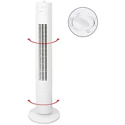 Вентилятор колонний Clatronic TVL 3770 78cm, потужність 35вт, білий