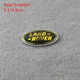 Емблема задня LAND ROVER хакі+золотий напис з хром ободом 91х50 мм метал (на скотчі) 746354324354 - мініатюра 3