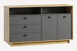 Тумба-Комод Moreli Kuba FK-0002 з ящиками та дверцятами 1580х900х450мм Дуб Аппалачі/Антрацит
