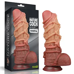 Фалоімітатор Dual-Layered Silicone Nature Cock 10.5'' 27 см коричневий - мініатюра 13