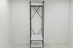 Шафа Гардероб Уні секція 1 серії Конект Ferrum-decor 220x60x50см Чорний метал ДСП Білий 32 мм (FRD-104499) - мініатюра 7
