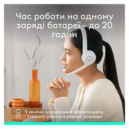 Навушники Logitech гарнітура ігрова бездротова Zone 300 Wireless Headset BT біла - мініатюра 8