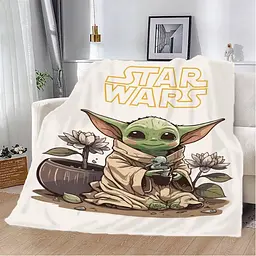 Плед плюшевий на подарунок 3D STAR WARS Малюк Йода 160х200 см