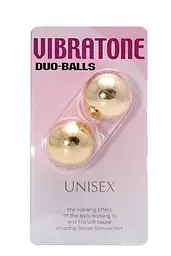 Вагінальні кульки Vibratone Unisex Duo Balls, 3.5 см, золотистий - мініатюра 2