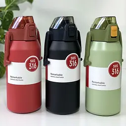 Термос "SUS 316", чорний 1000 мл (з поїлкою)