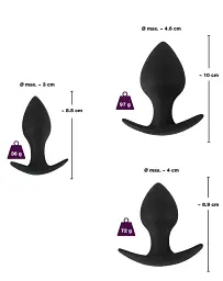 Набір анальних пробок Black Velvets Anal Trainer Set 3 шт. (чорний) - мініатюра 7